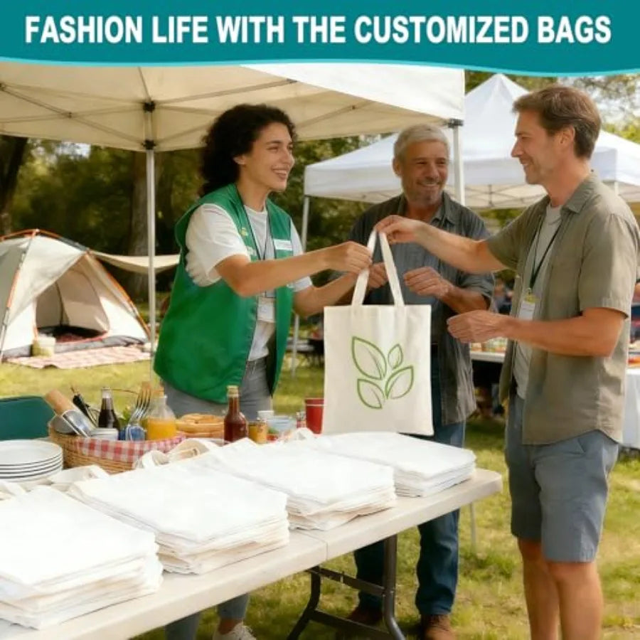 60 Pcs Sublimation Blank Tote Bags Bulk Reusable Grocery Bags DIY Heat Transfer Canvas Tote Bag Personalized Gifts for Women Me